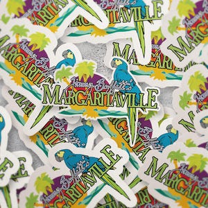 Jimmy Buffett Margaritaville Sticker | Parrot Vinyl Decal | Laptop, Water Bottle, Hydro Flask, Beach Vibes Sticker