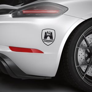 Wolfsburg Crest Vinyl Decal: German Car Emblem Sticker