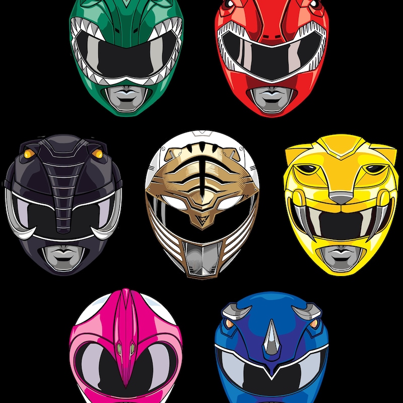 Power Ranger Helments Logs Power Rangers Helmet - Etsy