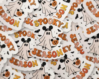 Disney Halloween Sticker – Spooky Season Ghost Mickey & Friends Vinyl Sticker for Laptop, Journal, Cup or Gift