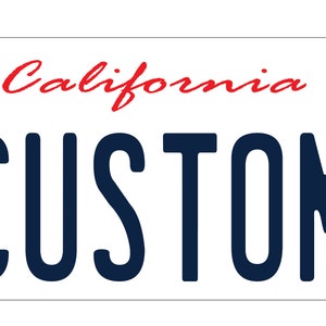 Custom California License Plate Sticker: Personalized Retro Tag Vinyl Decal