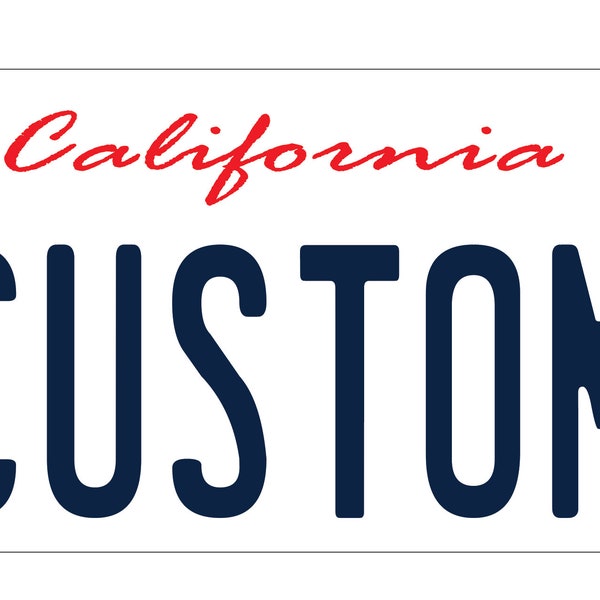 Custom California License Plate Sticker
