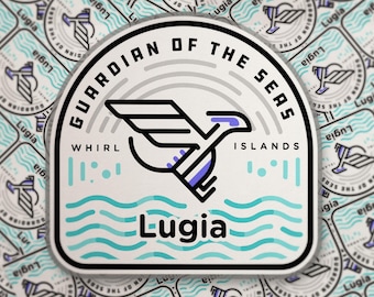 Sticker Lugia 3 pouces – Pokémon Gardien des mers Design brillant, finition mate et holographique