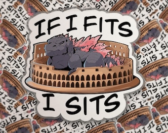 Sticker meme Godzilla Cat : Sticker anime drôle Kaiju - Holo, mat, scintillant
