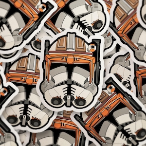 Clone Commander Cody Helmet Sticker – Star Wars Clone Wars Inspired Vinyl Sticker for Laptops, Water Bottles & Journals