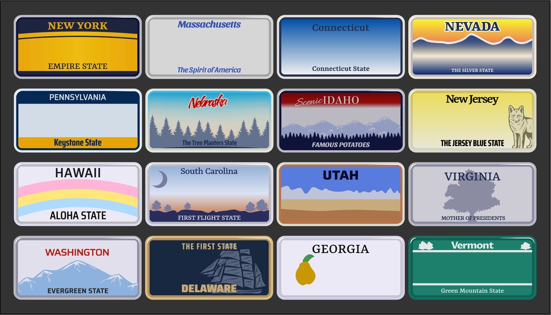 Custom State License Plate Sticker: Personalized US Tag Decals - Etsy