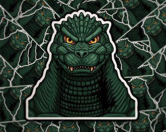 Retro Godzilla Sticker: Kaiju Monster Art Decal - Anime Fandom Gift