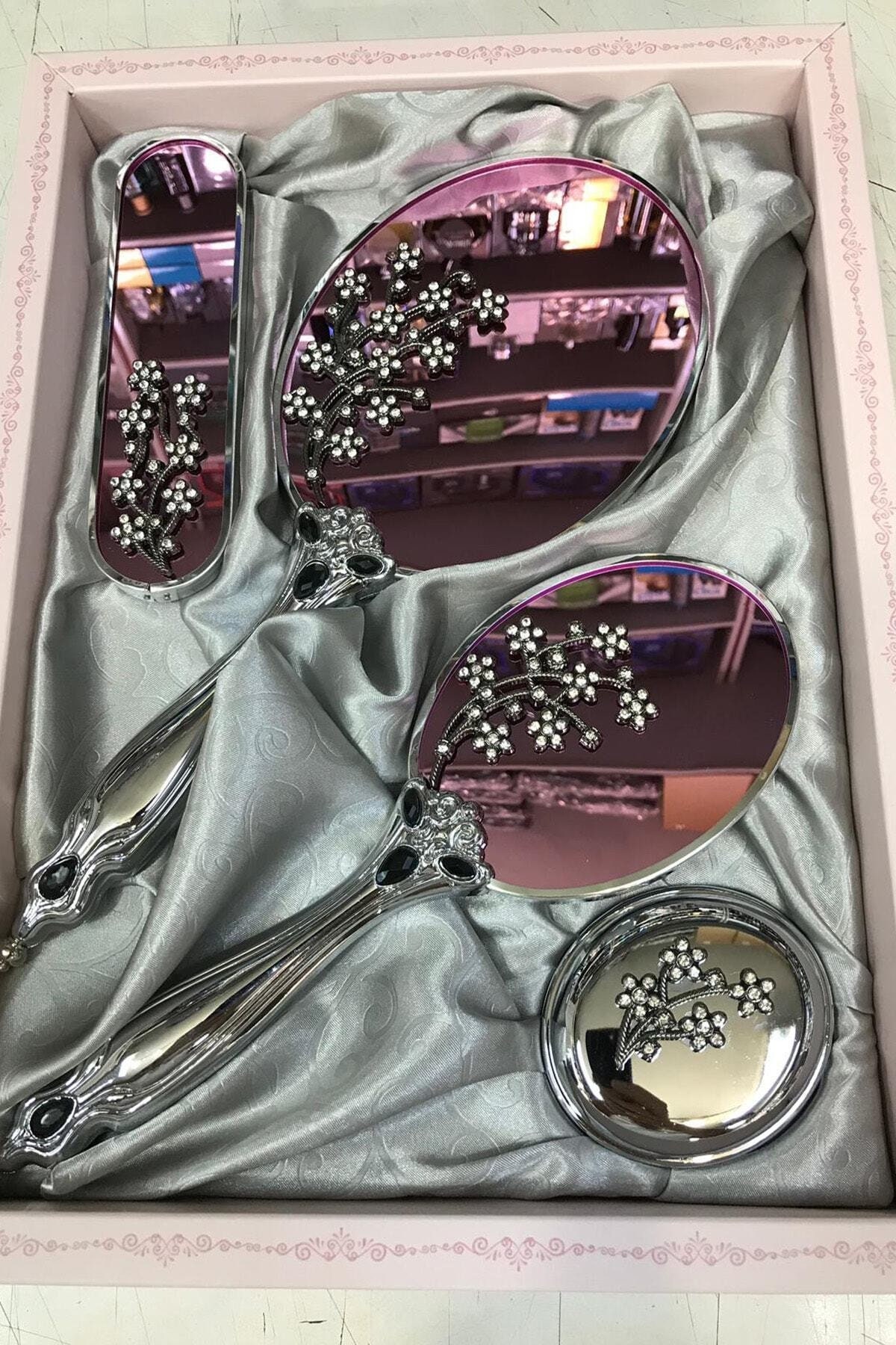 Brush and Mirror Set Wedding Gift Hand Mirror Vanity Etsy