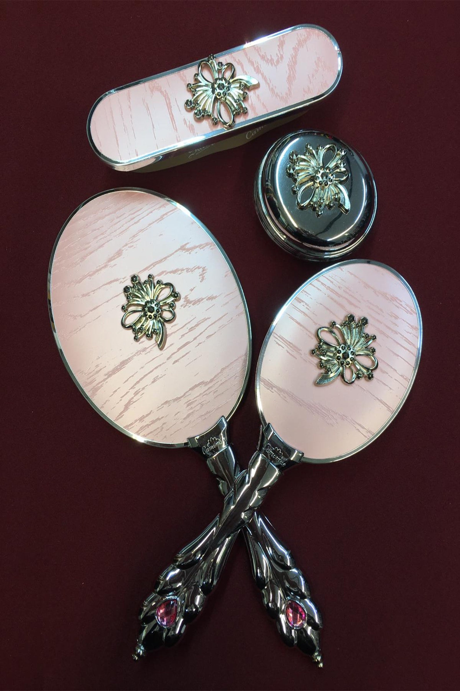 Brush and Mirror Set Wedding Gift Hand Mirror Vanity Etsy