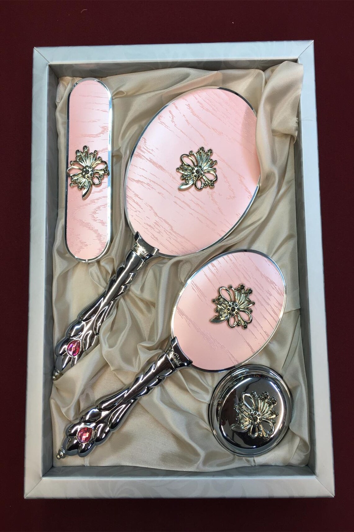 Brush and Mirror Set Wedding Gift Hand Mirror Vanity Etsy