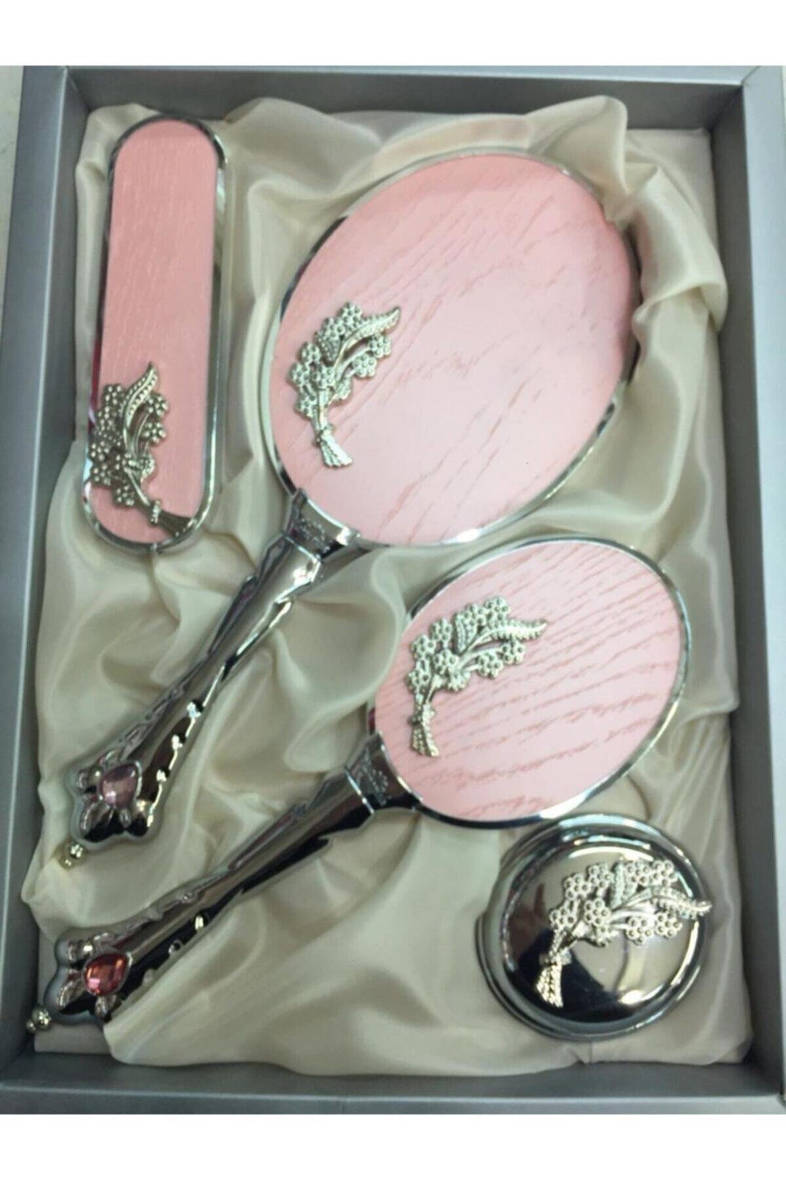 Brush and Mirror Set Wedding Gift Hand Mirror Vanity Etsy