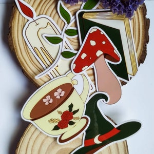 Forest Witch Stickers, Cottage core sticker pack or individually