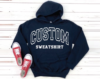 Custom Hoodie, College Letters Hoodie Sweatshirt, Retro Hooded Sweatshirt, Custom Quote, Vintage Sweatshirt, Oversize, University College