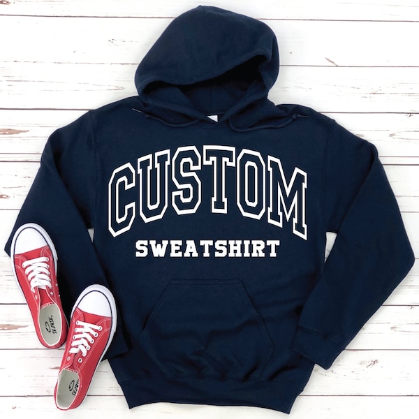 Custom Hoodie, College Letters Hoodie Sweatshirt, Retro Hooded Sweatshirt, Custom Quote, Vintage Sweatshirt, Oversize, University College