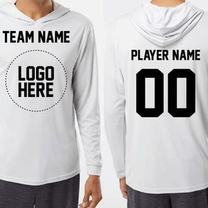 Team Hoodie, Custom Name & Number, Lightweight Quick-Dry (Long Sleeve)