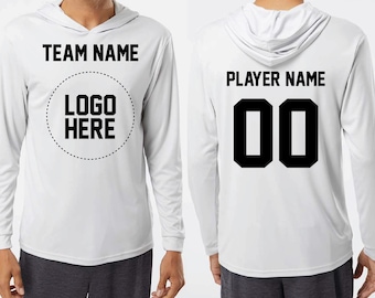 Team Hoodie, Custom Name & Number, Lightweight Quick-Dry (Long Sleeve)