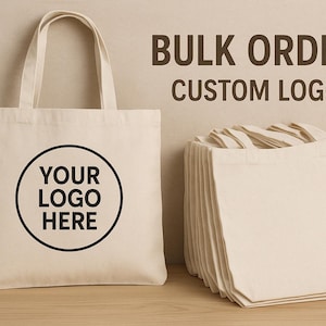 Sacola personalizada para pedidos em grandes quantidades – Sacolas de lona personalizadas com logotipo – Sacola reutilizável ecológica para eventos ou feiras
