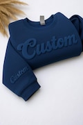 Custom Puff Embossed Sweatshirt - Personalized Raised Text Hoodie, Trendy 3D Lettering, Custom Name Gift, Unique Cozy Pullover product logo
