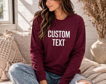 Personalized Long Sleeve Shirt: Unisex Custom Logo (Sizes XS-3XL)