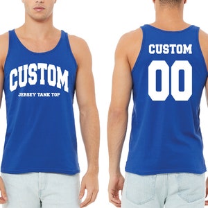 Personalized Unisex Jersey Tank Top for Men, Women, Custom Design, Tank Custom Jersey Tank Top, Custom Bachelorette Tank Top, Team Tank