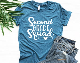 Second Grade Squad Shirt, Second Grade Crew Shirt, 2nd Grade Squad, Teacher Shirt, 2nd Grade Gift, School Tee, Team 2nd Grade