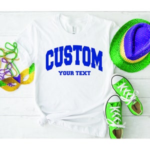 Camiseta con estampado de letras universitarias para todas las edades, camisa con letras universitarias de estilo vintage, camisetas personalizadas de estilo universitario para cada ocasión