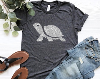Glitter Turtle Shirt, Sea Turtle Tshirt, Turtle Lover Gift, Save The Turtles, Turtle Lover, Animal Shirts, Love Turtle, Turtle Glitter Tee