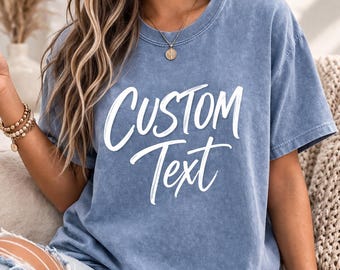 Custom Text Soft Cotton Unisex Tee, Oversized Vintage T-Shirt, Comfort Color