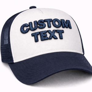 Custom Trucker Hat: 3D Glitter Puff Print, Foam Front - Breathable Mesh Back