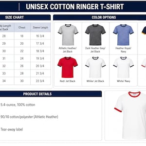 a screen shot of the unisex cotton ringer t - shirt