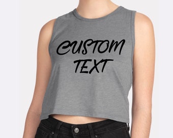 Personalized Women's Crop Tank Top, Custom Tank Tops, Add Your Own Text, Custom Logo, Custom Birthday Tank Tops, Tank Top For Woman