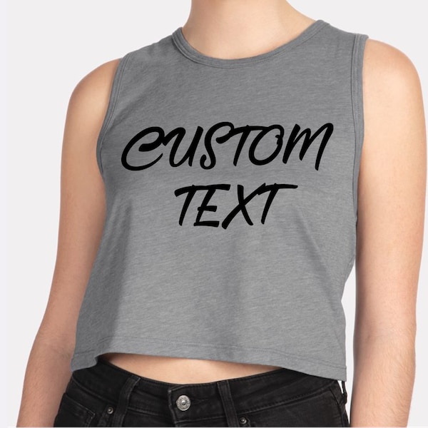 Personalized Women's Crop Tank Top, Custom Tank Tops, Add Your Own Text, Custom Logo, Custom Birthday Tank Tops, Tank Top For Woman