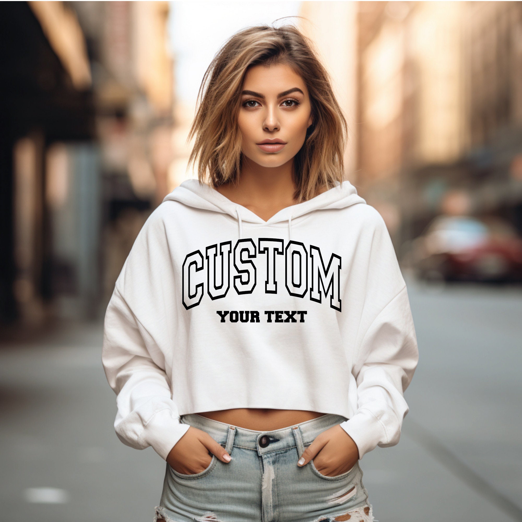 Custom Crop Hoodie Etsy