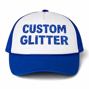Personalized Glitter Baseball Cap - Custom Text Party Accessory
