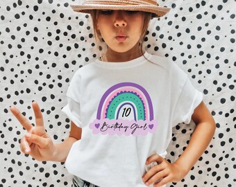 10 Birthday Girl Shirt, 10th Birthday T-Shirt, Tenth Birthday Gift For Girl,   Birthday Party Tee, Ten Birthday Shirt, 10th Birthday Gift