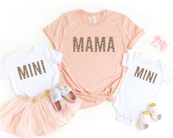 Mama Leopar Shirt, Mini Leopar Shirt, Mama And Me Shirts, Mom And Daughter, Mothers Day Gift, Gift For Mom, Mama Mini Matching Shirt, Onesie