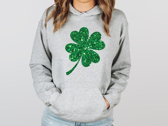 Clover Hoodie, Lucky Clover Hoodie, Shamrock Hoodie, Lucky Shamrock Gift, St. Patrick's Day Hoodie, Irish Day Hoodie