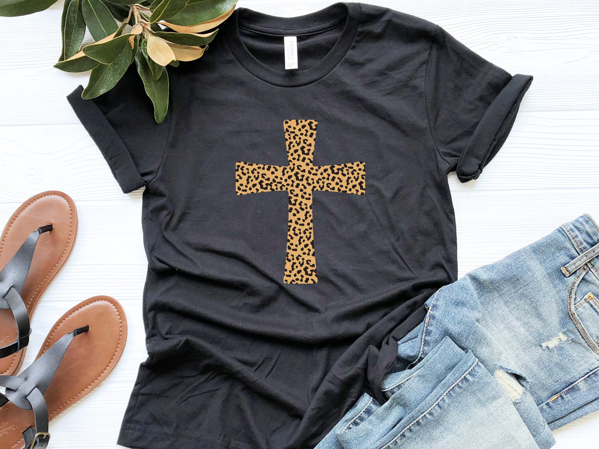 leopard cross shirt