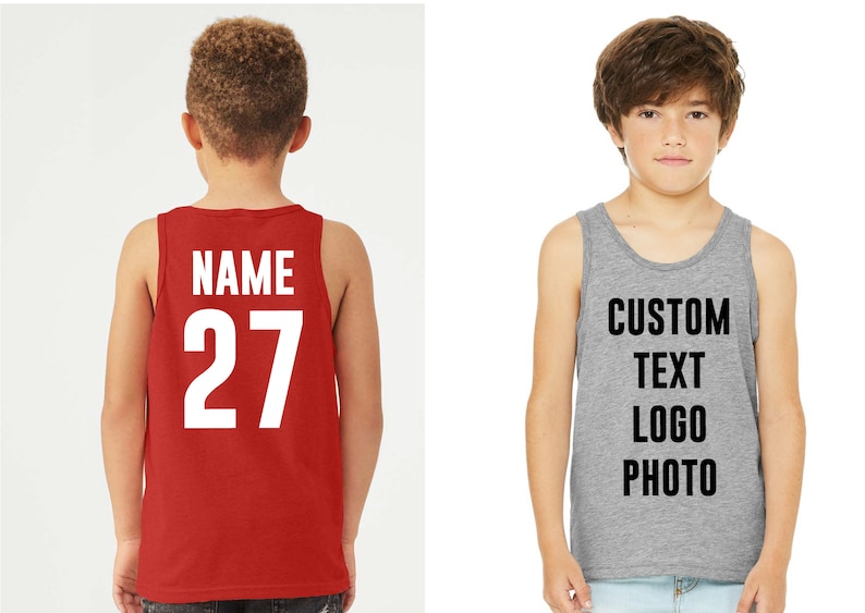 Custom Text Unisex Tank Top, Personalized Tank Top, Custom Design, Custom Sport Team Tank Top, Front Back Print, Women, Men image 4