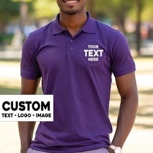 Custom Text Polo Shirts - Personalized Company Logos, Team Sports Uniforms, Monogrammed Golf Polos, Corporate Event Apparel