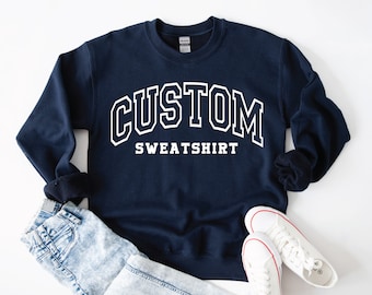 Sweat-shirt personnalisé, sweat-shirt rétro, devis personnalisé, sweat-shirt vintage, sweat-shirt lettres universitaires, adulte, surdimensionné