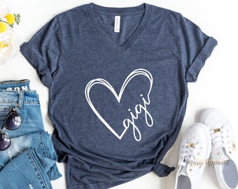 Camiseta Gigi Corazón, Camiseta Abuela, Camiseta Gigi Bonita, Regalo para Gigi, Regalo Gigi, Camiseta Gigi, Camiseta Gigi Nueva, Camiseta Gigi, Camiseta Abuela