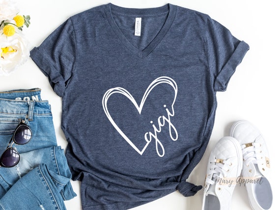 Funny Nana T-Shirt For Women - Grandma Life Tee With Heart Print & Short Sleeves