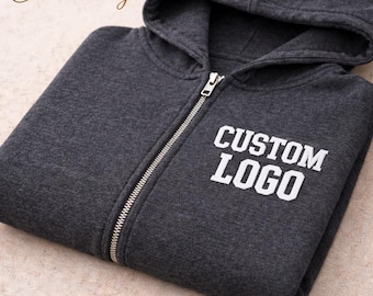 Custom Embroidered Zip Hoodie: Team or Business Logo