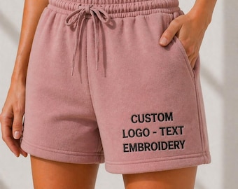 Embroidered Fleece Shorts: Custom Logo - Comfortable Lounge Wear - (Women's - Men's)