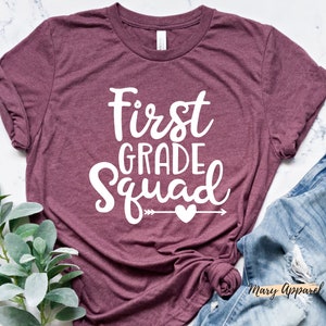 First Grade Squad Shirt, First Grade Crew Shirt, 1st Grade Squad, Teacher Shirt, 1st Grade Gift, Back To School, School Tee, Team 1st Grade