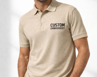 Embroidery Custom Logo Polo Shirt, Embroidered Company Polo, Business Uniform Shirt