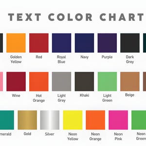 a color chart for a text color chart