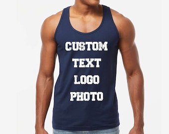 Benutzerdefinierter Text Unisex Tank Top, personalisiertes Tank Top, kundenspezifisches Design, kundenspezifisches Sport Team Tank Top, Vorderseite Rückendruck, Frauen, Männer