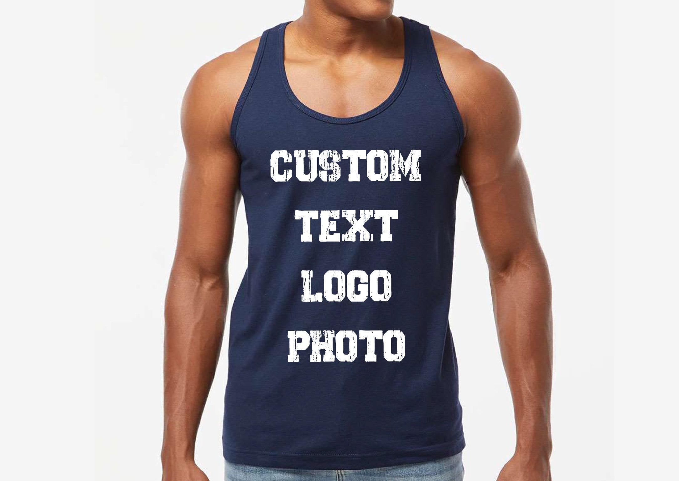 Custom Text Unisex Tank Top, Personalized Tank Top, Custom Design, Custom Sport Team Tank Top, Front Back Print, Women,  Men
